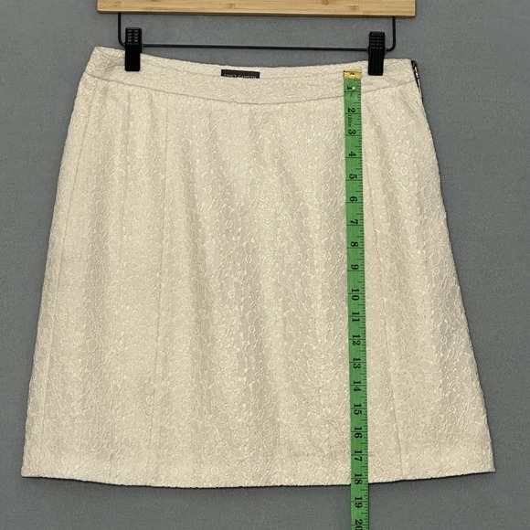 Vince Camuto Womens Skirt 2 Ivory Lace Mini Classic Occassion Feminine Coquette - Picture 9 of 12